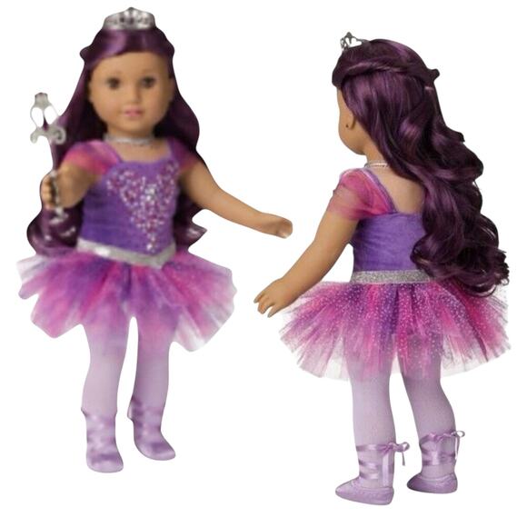 American Girl Leotard Tutu Ballet Slipper Shoes Sugar Plum Fairy Outfit Set New - Picture 2 of 8